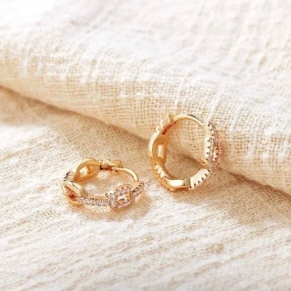 14K gold filled chain link earrings - Picture 4 of 4